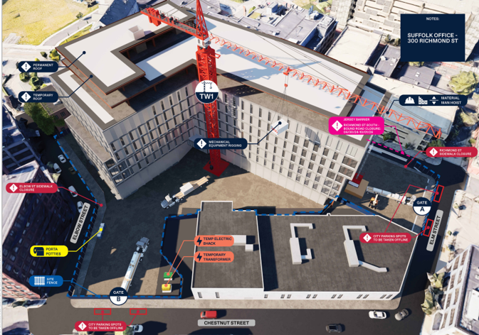 aerial view of Danoff construction site 11.2025