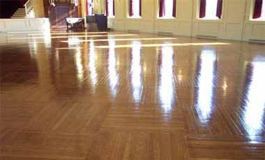 Shiny clean wooden floor.