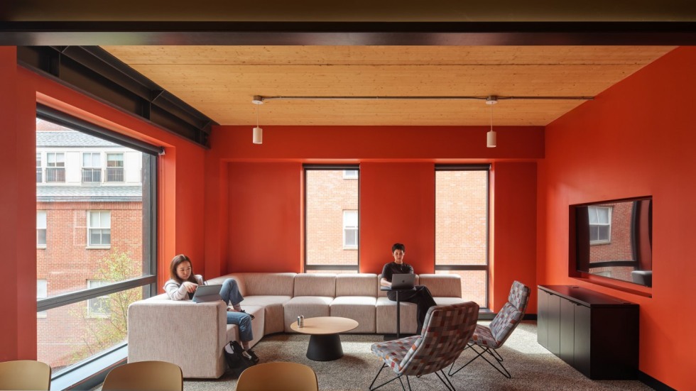 Red walled lounge