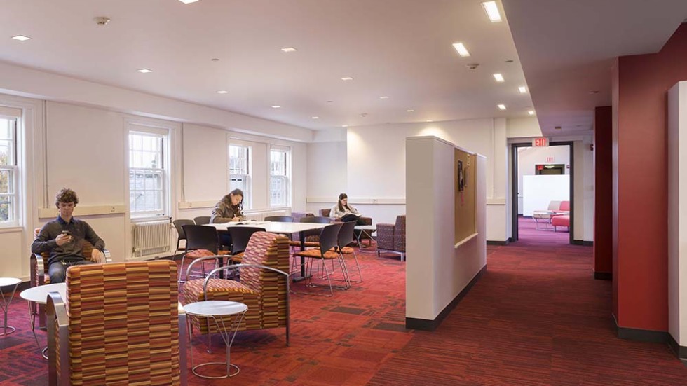 Students working in lounge