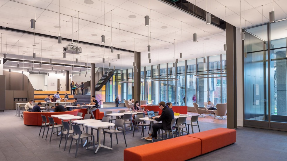 Students working in commons