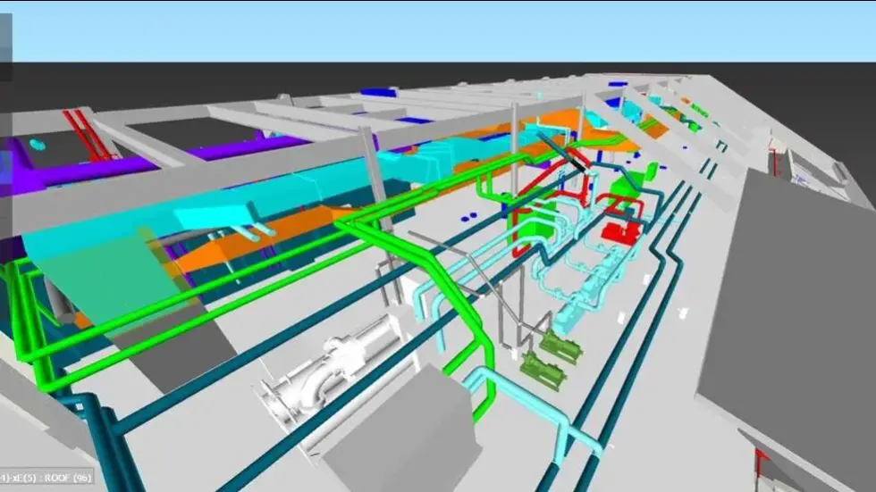 3D rendering of pipe system