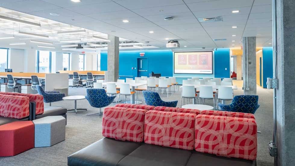 Brightly colored interior.