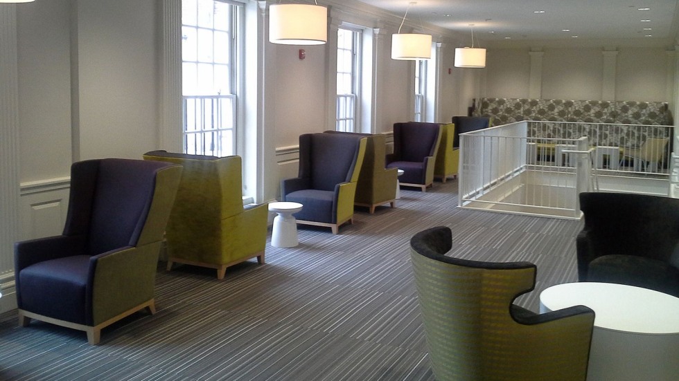 High-backed chairs.
